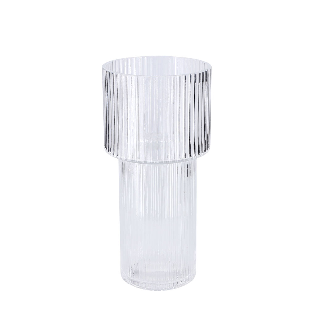 Vase aus Glas, farblos - Weiß, Größe: 11,5 x 24,5 cm