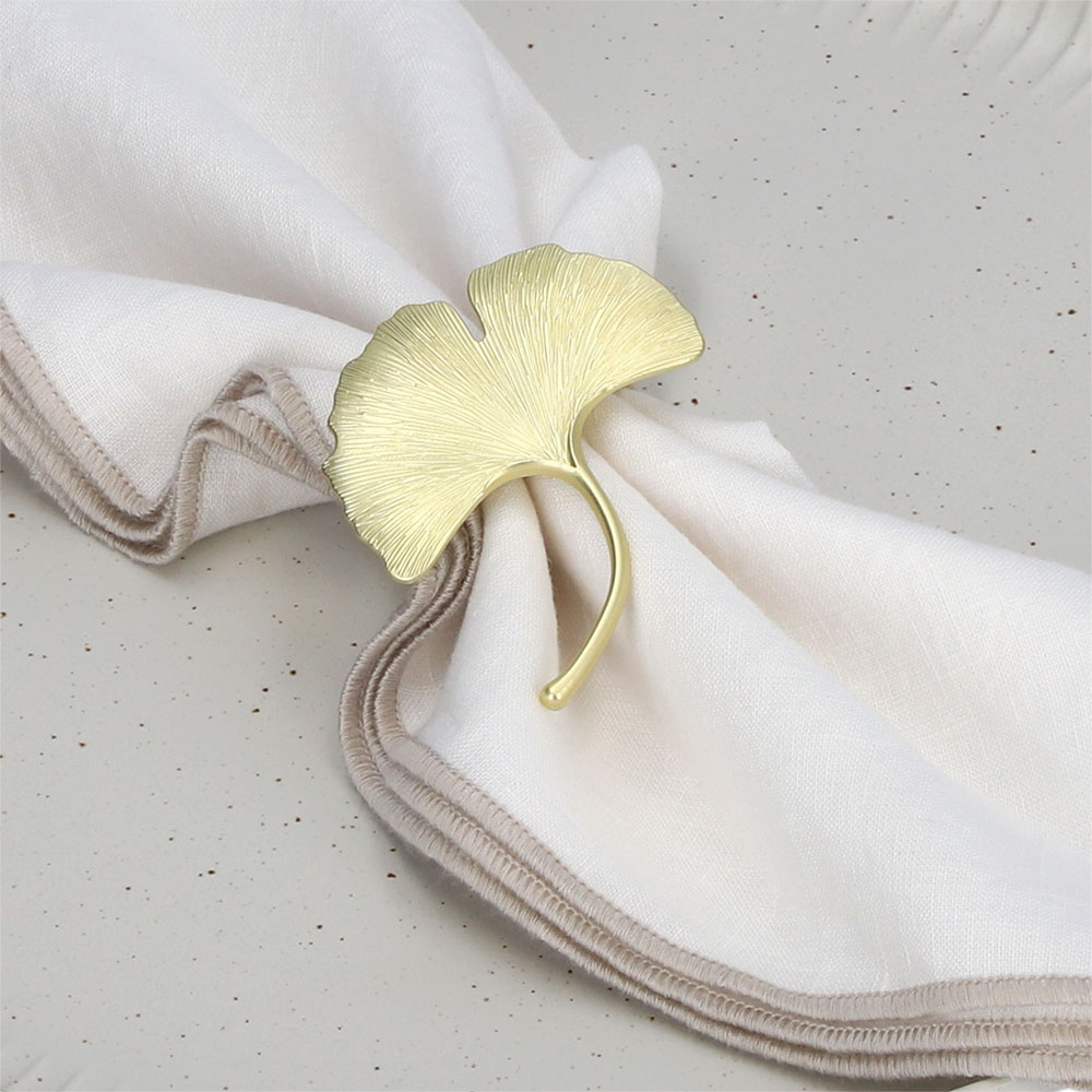 Serviettenring "Ginkoblatt" - Gelb, Größe: 6 x 6,8 cm