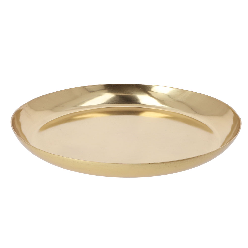 Metallschale, ca. 14 cm - Gelb, Rund: 33,5 x 33,5 cm