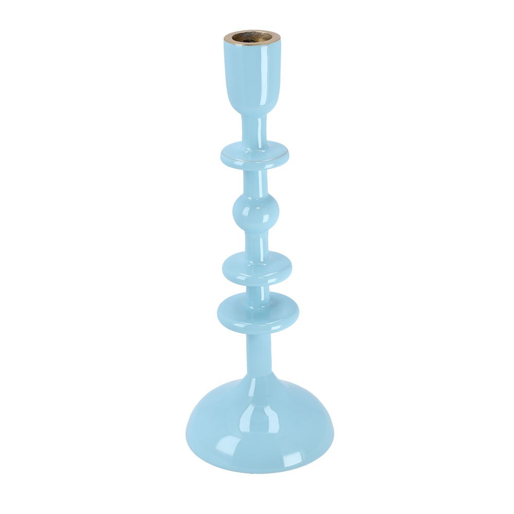 Stabkerzenhalter, ca. 19,5 cm - Wiesen Grün, Rund: 9 x 25 cm