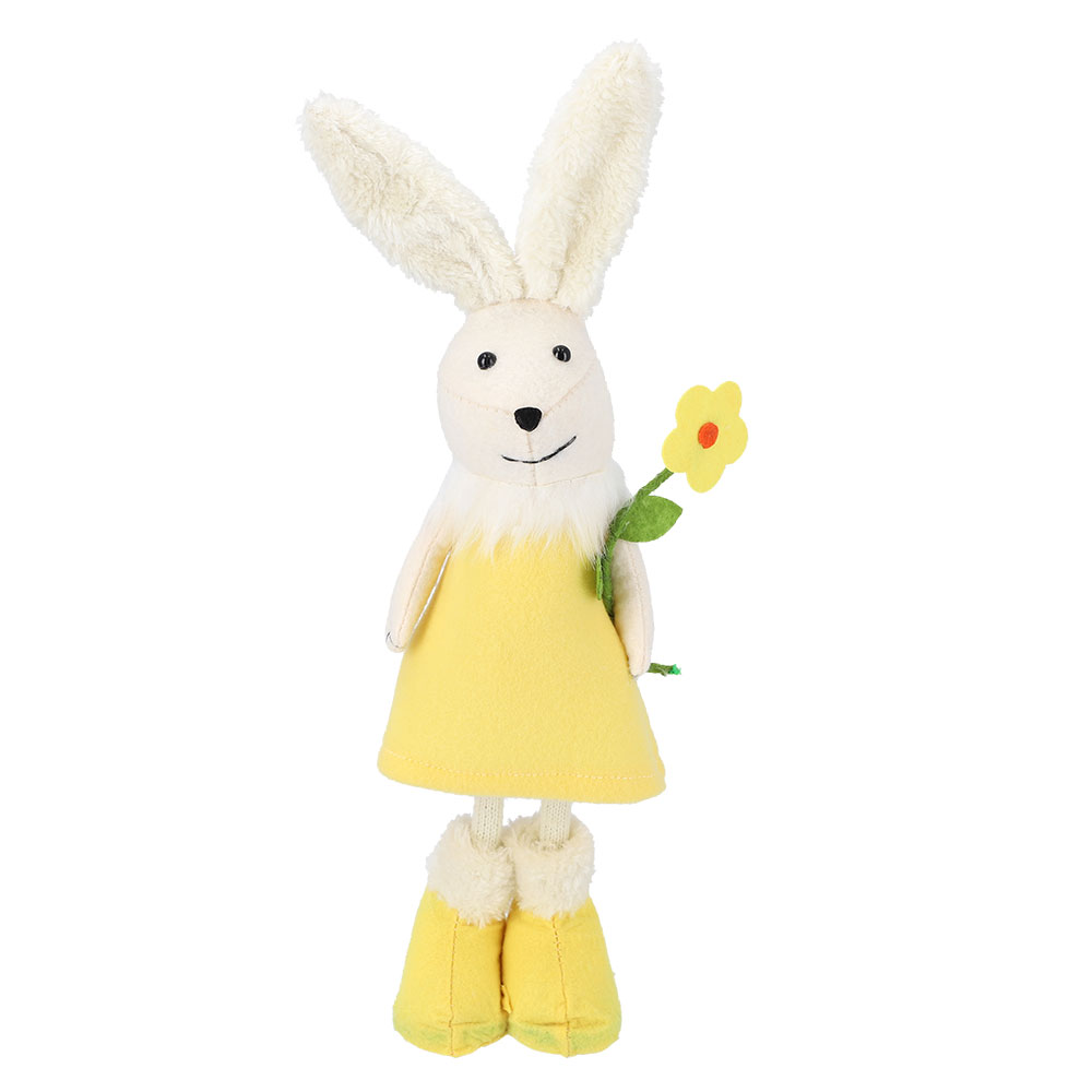 Deko-Hase mit Blume - Mittel Gelb, Größe: 12 x 42 cm