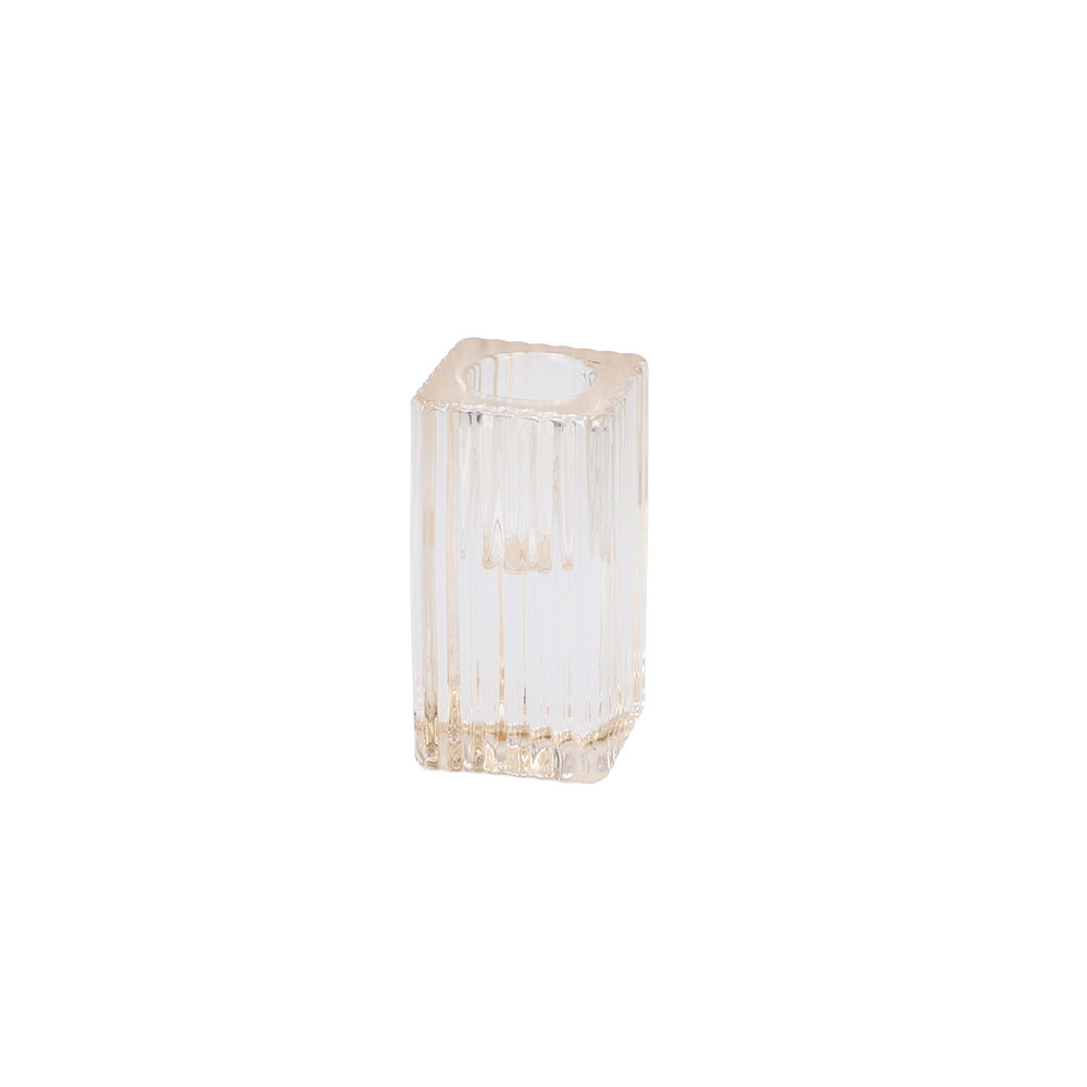Stabkerzenhalter aus Glas - Sand, Größe: 4 x 8 cm