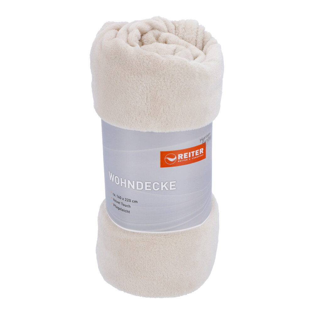 Reiter Wohndecke Velvet Touch - Sand, Größe: 140 x 220 cm