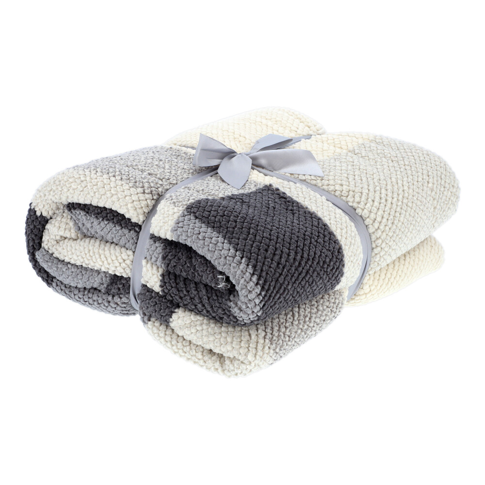 Wohndecke "Karo" - Grau, Größe: 140 x 200 cm