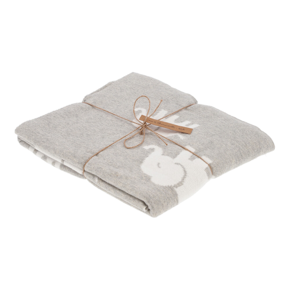 Babydecke 100 % Baumwolle-kbA- - Telegrau, Größe: 80 x 100 cm