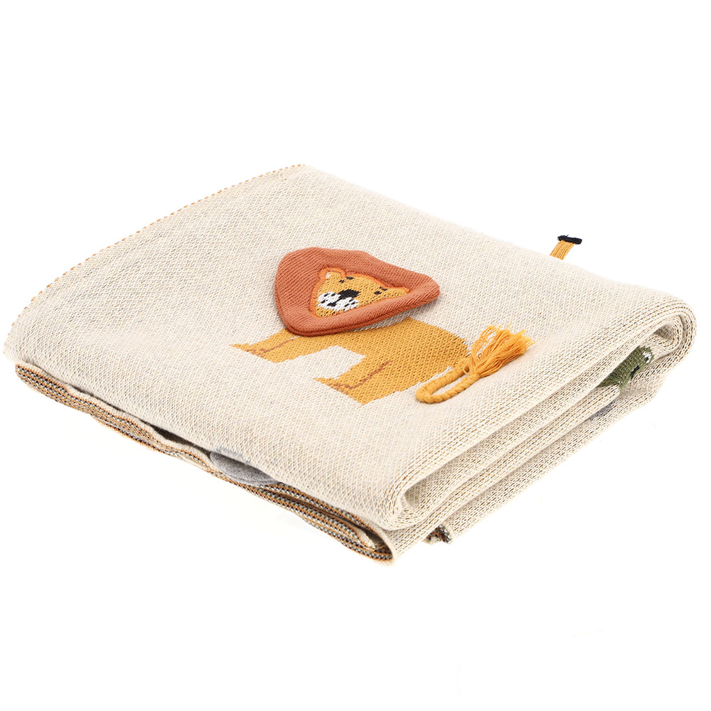 Kinderdecke "Lion and friends" - Dunkel Orange, Größe: 80 x 100 cm