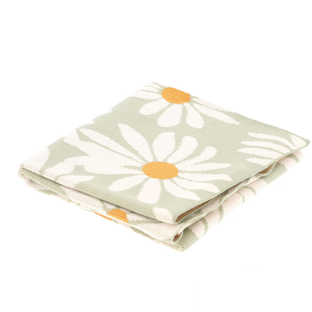 Kinderdecke "Magaritten" - Blassgrün, Größe: 80 x 100 cm