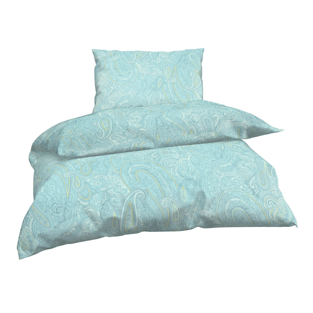 ESTELLA Mako Satin Bettwäsche - Hell Blau, Größe: 140 x 200 cm