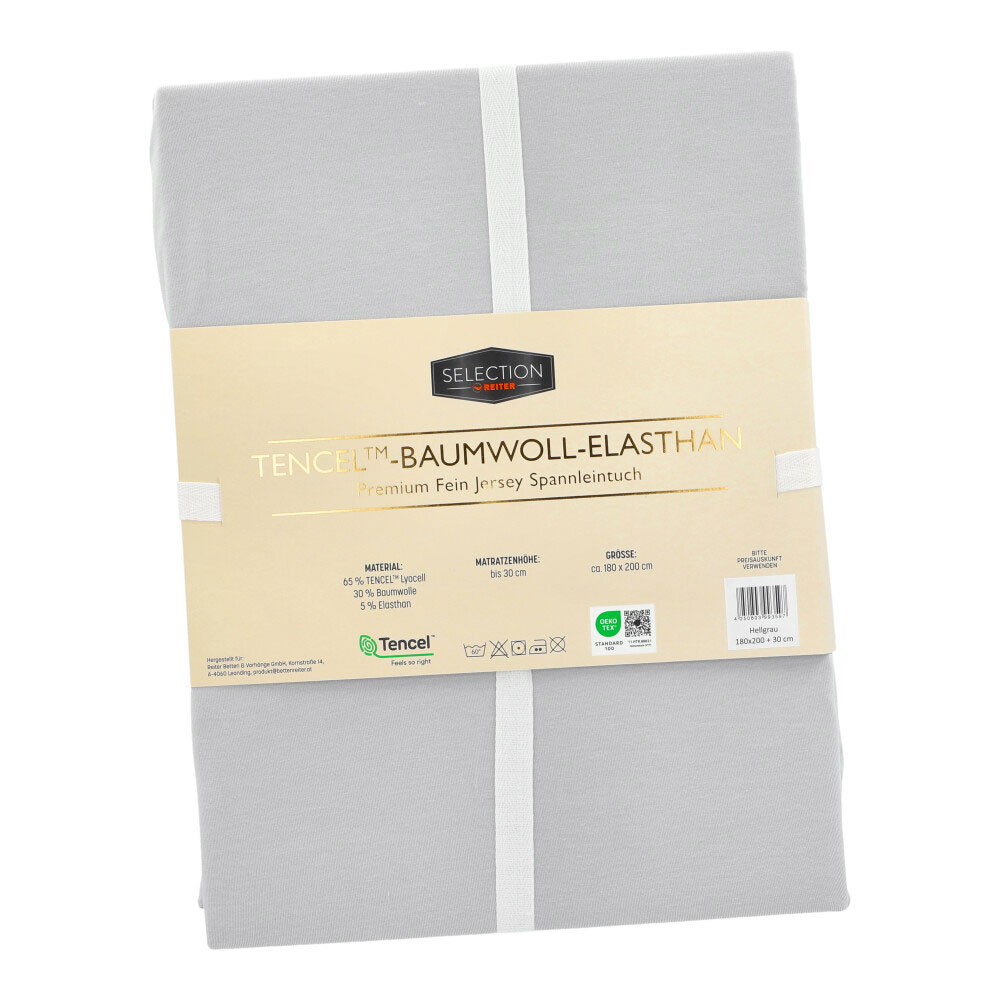 Tencel Baumwoll Leintuch m. El - Telegrau, Größe: 180 x 200 cm