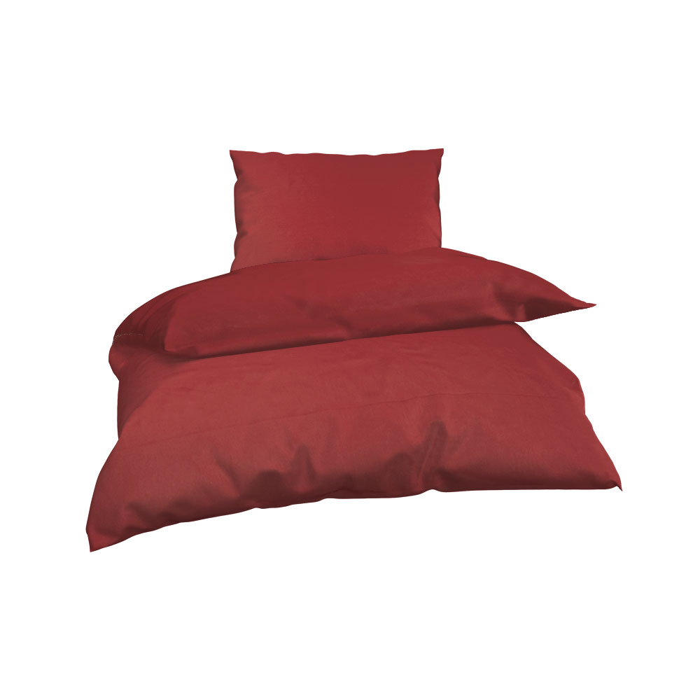 Satin Bettwäsche Fleuresse - Rot, Größe: 140 x 200 cm