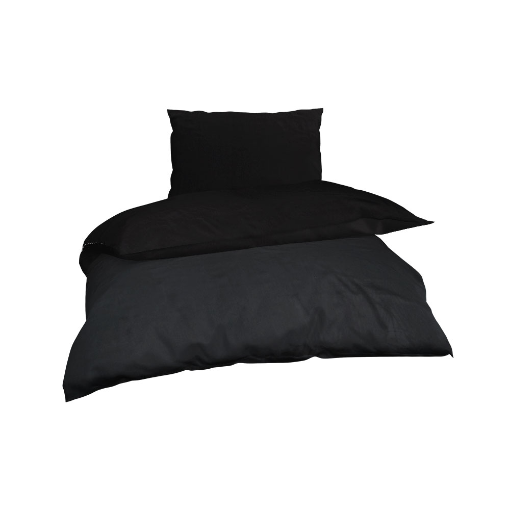 Satin Bettwäsche Fleuresse - Schwarz, Größe: 140 x 200 cm