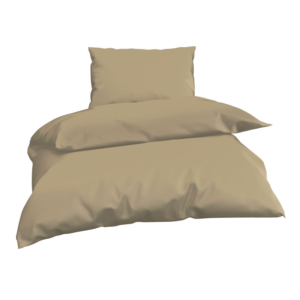 Satin Bettwäsche Fleuresse - Sandgrau, Größe: 140 x 220 cm