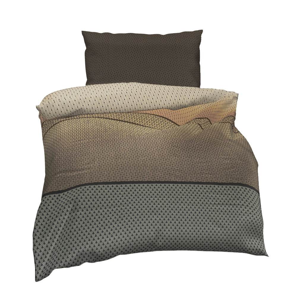 Satin Bettwäsche - Lehm, Größe: 140 x 200 cm