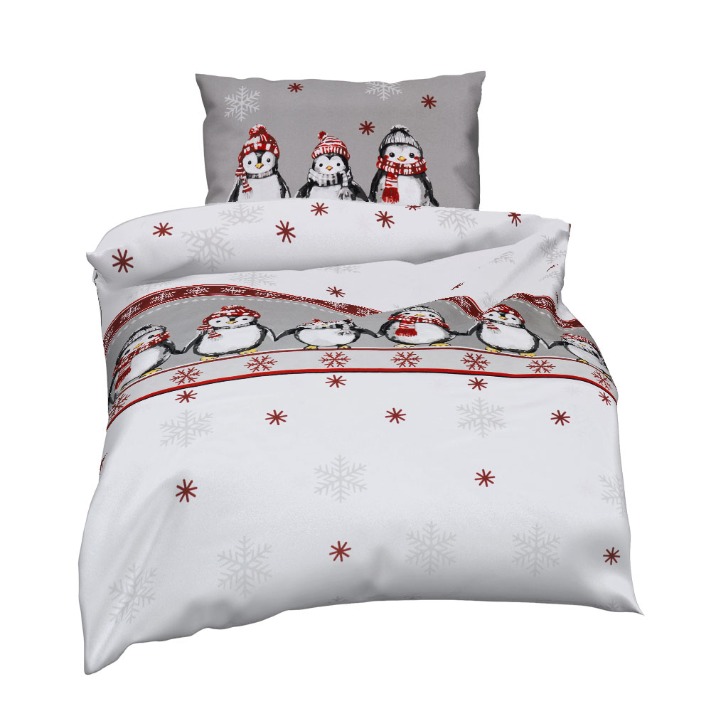 Flanell Bettwäsche - Rot, Größe: 140 x 200 cm