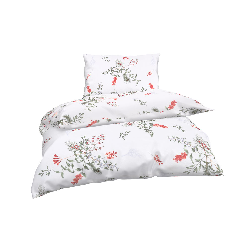 Satin Bettwäsche - Rot, Größe: 140 x 200 cm