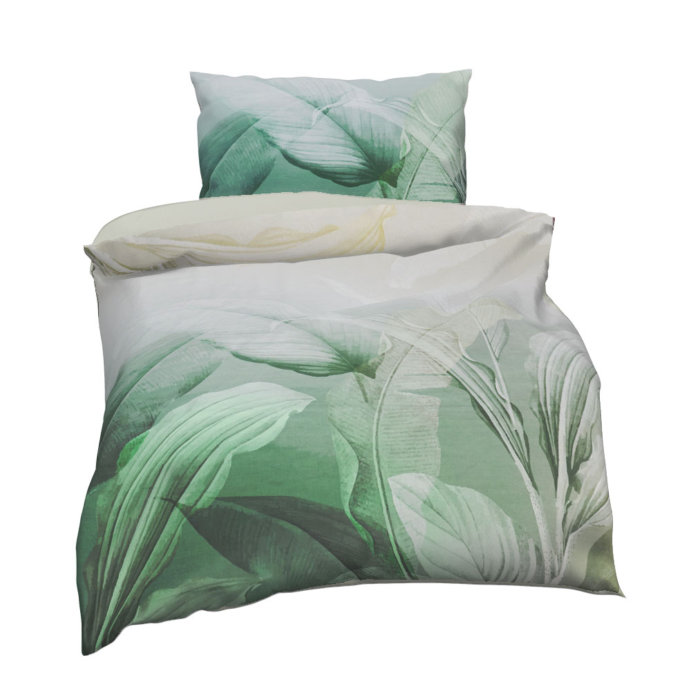 Satin Bettwäsche - Gras, Größe: 140 x 200 cm