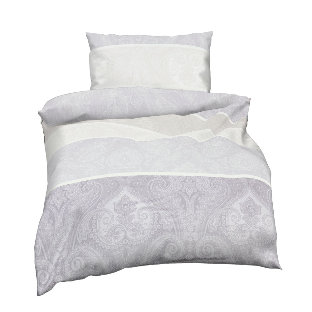 Satin Bettwäsche - Telegrau, Größe: 140 x 200 cm