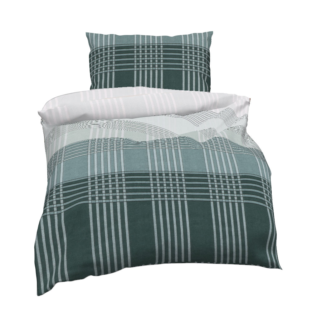 KAEPPEL Flanell Bettwäsche - Resedagrün, Größe: 140 x 200 cm