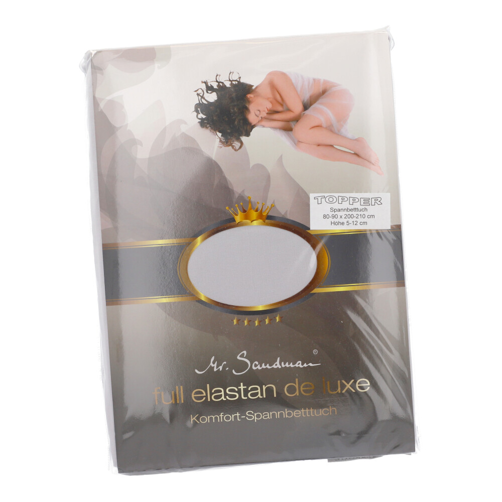 Jerseyleintuch Topper - Telegrau, Größe: 90 x 200 cm