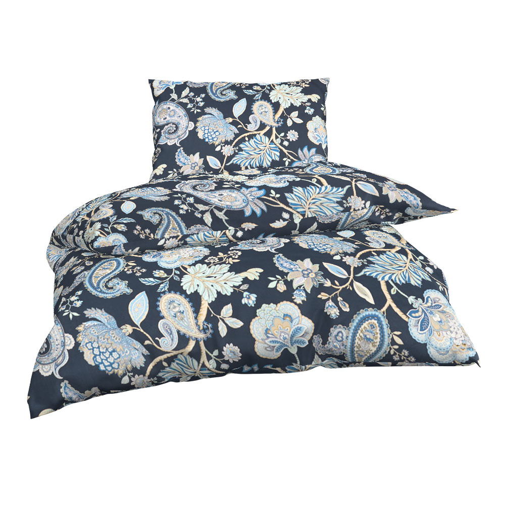 Satin Bettwäsche - Azur, Größe: 140 x 200 cm