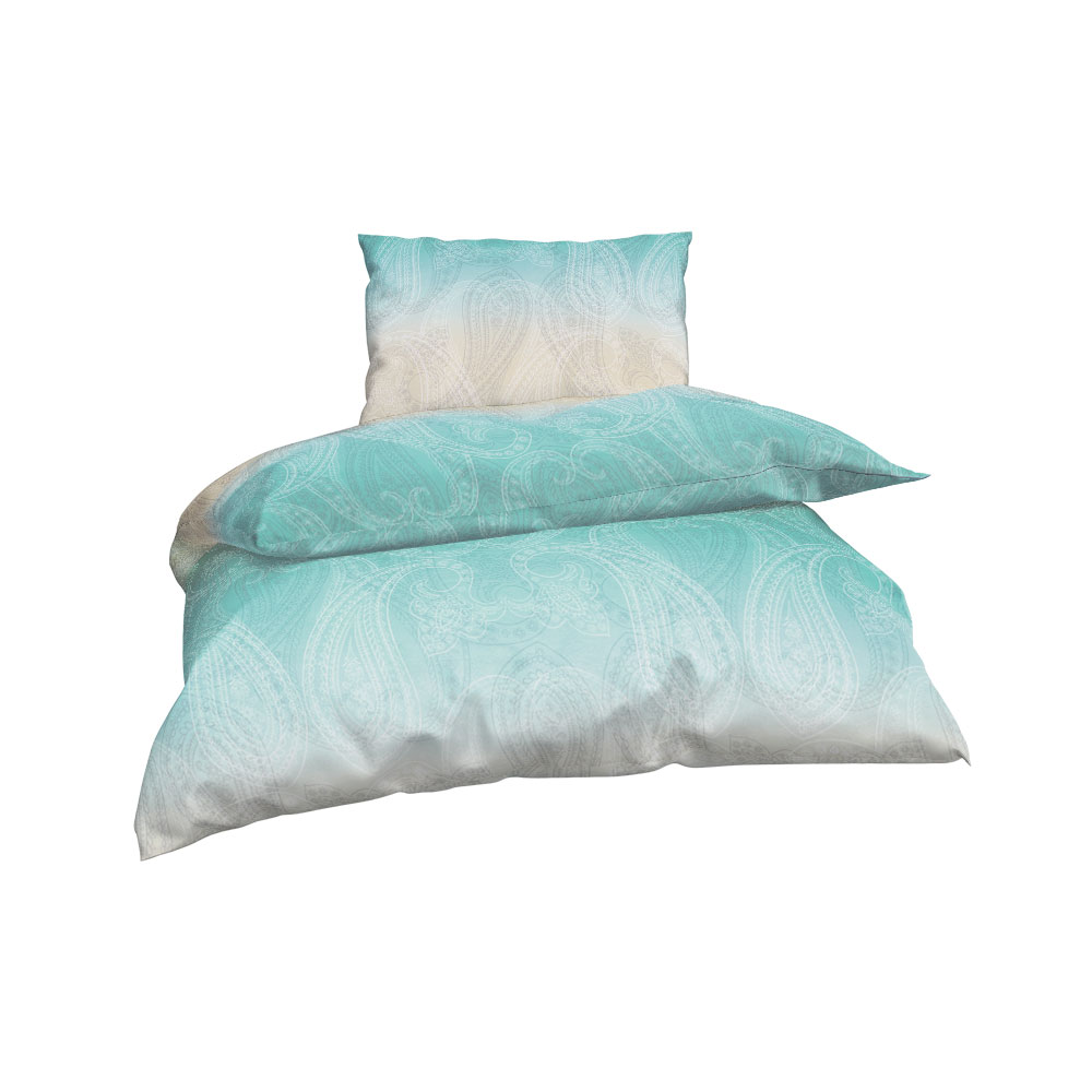 ESTELLA Jersey Bettwäsche - Grünblau, Größe: 140 x 200 cm