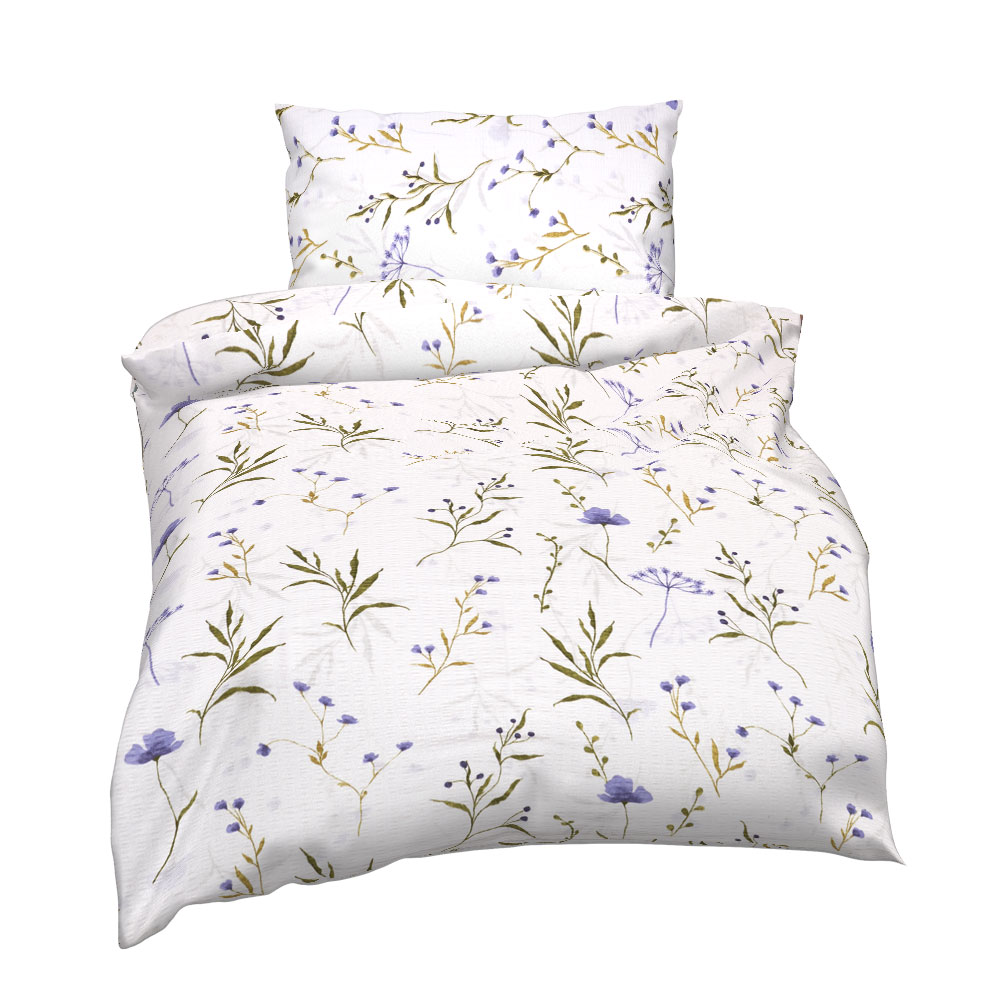 Seersucker Bettwäsche - Hell Violett, Größe: 140 x 200 cm