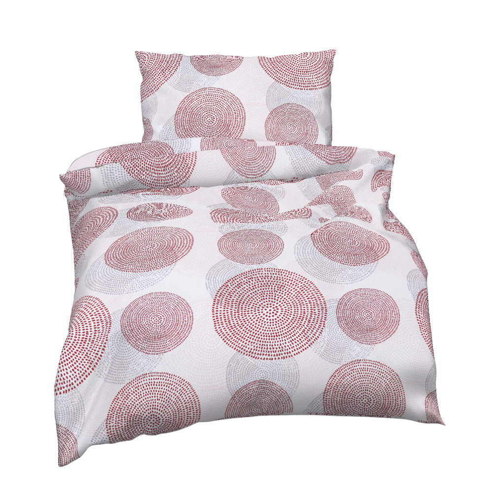 Satin Bettwäsche - Rot, Größe: 140 x 200 cm