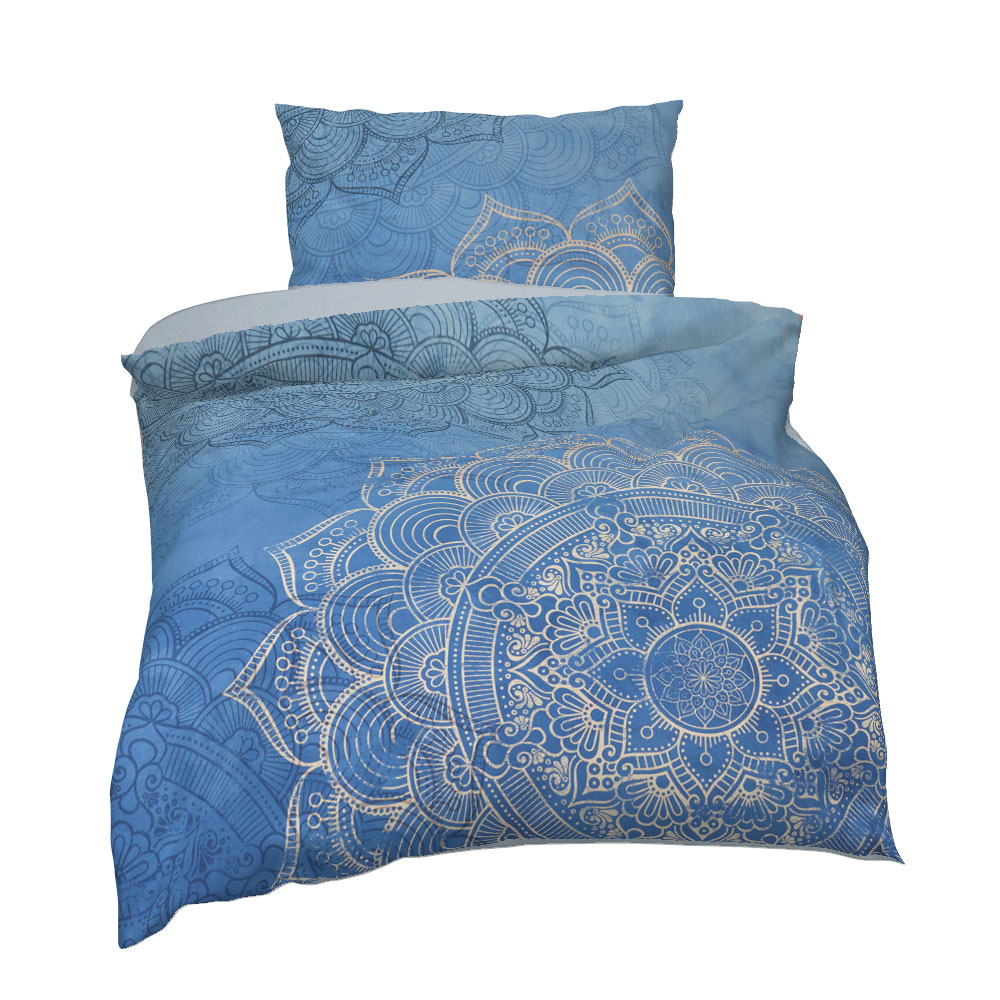 Satin Bettwäsche - Azur, Größe: 140 x 200 cm