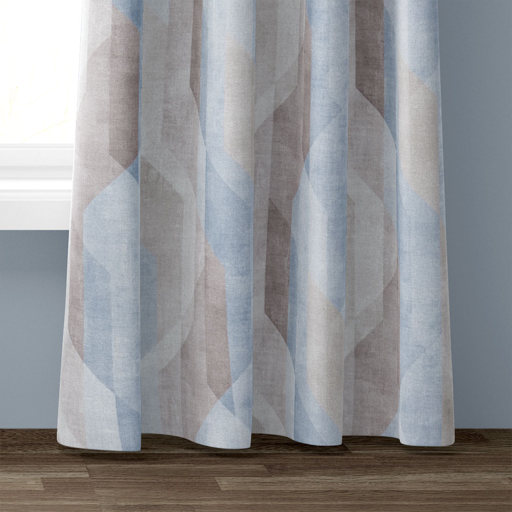 Dekostoff bedruckt - Hell Blau, Breite: 140 cm