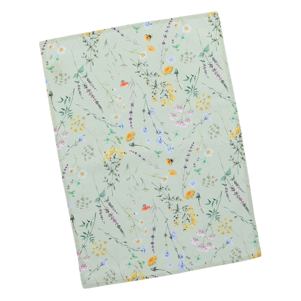 Geschirrtuch "Streublumen" - Blassgrün, Größe: 50 x 70 cm