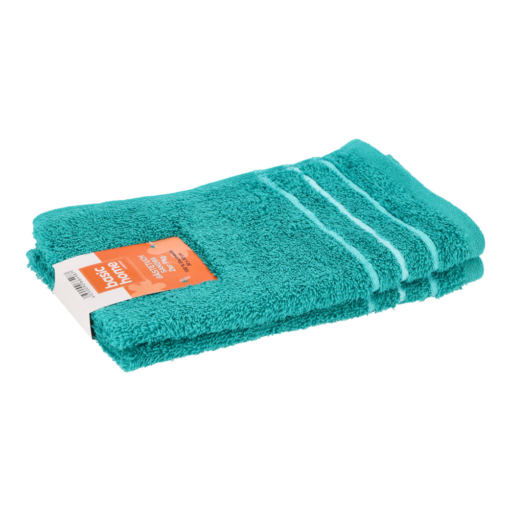 Gästetuch 2er Set - Grünblau, Größe: 30 x 50 cm