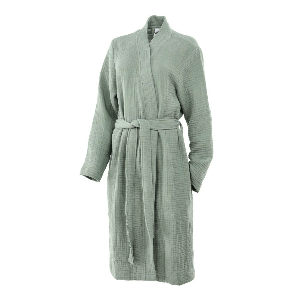 Unisex Bademantel Musselin - Large, Blassgrün