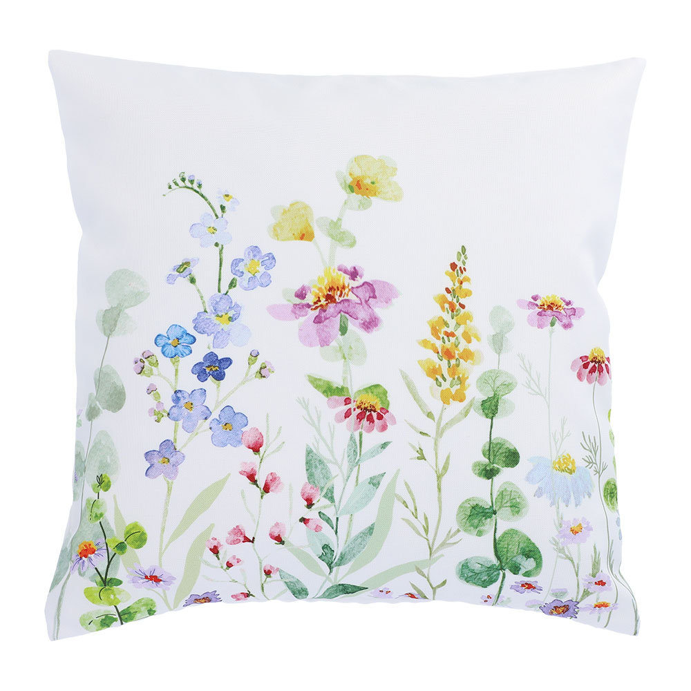 Kissenhülle "Aquarell Blumen" - Blassgrün, Größe: 40 x 40 cm