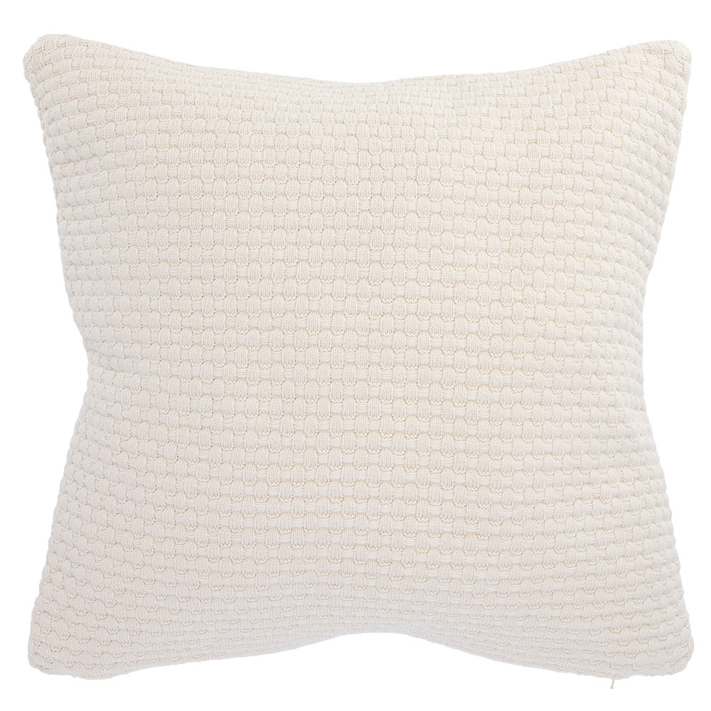 Bio-Zierkissenhülle gestrickt - Ecrue, Größe: 45 x 45 cm