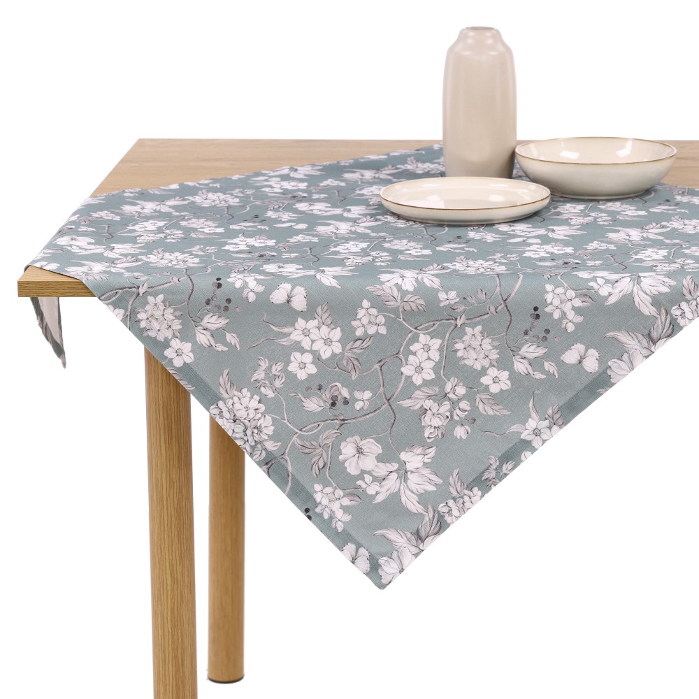REITER Mitteldecke "Floral" - Mint, Größe: 80 x 80 cm