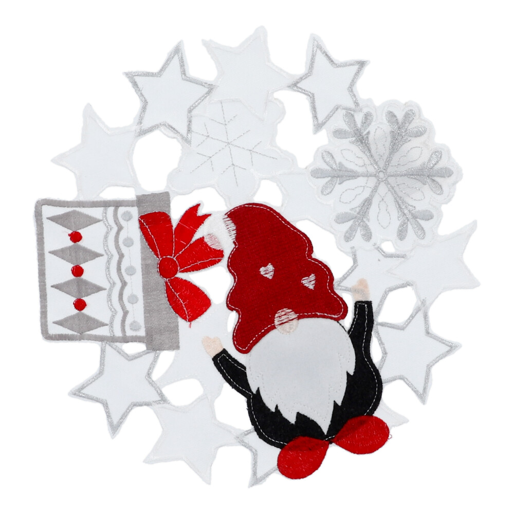 Deckerl "Wichtel" - Rot, Rund: 30 x 30 cm