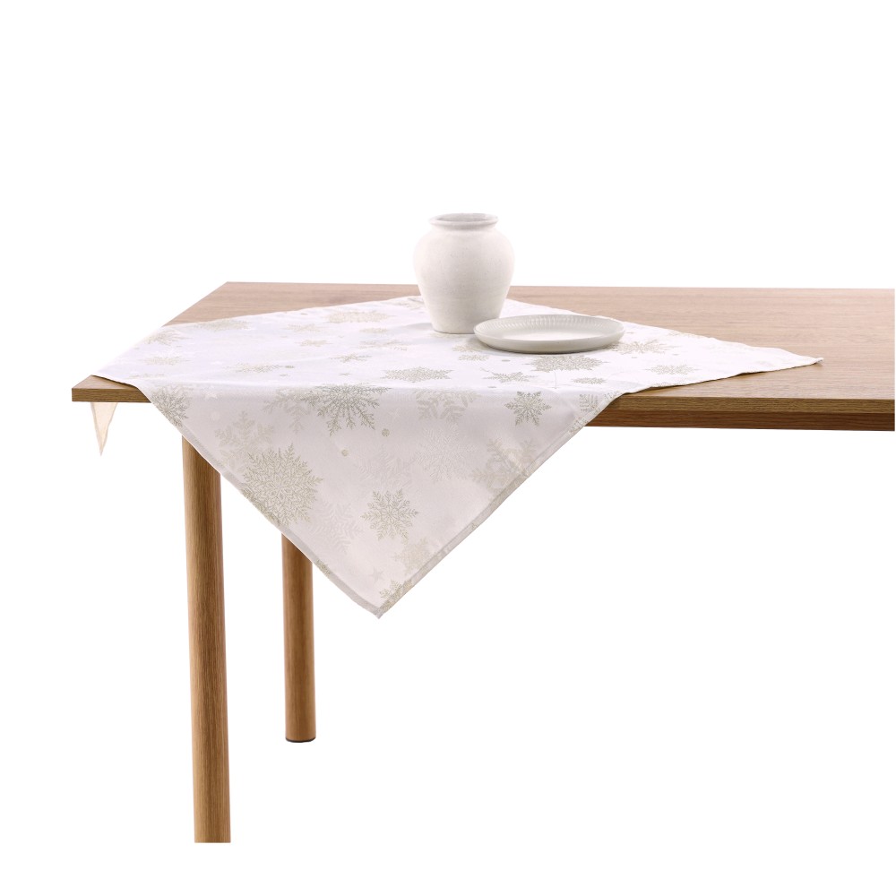 Mitteldecke "Snowflake" - Gelb, Größe: 80 x 80 cm