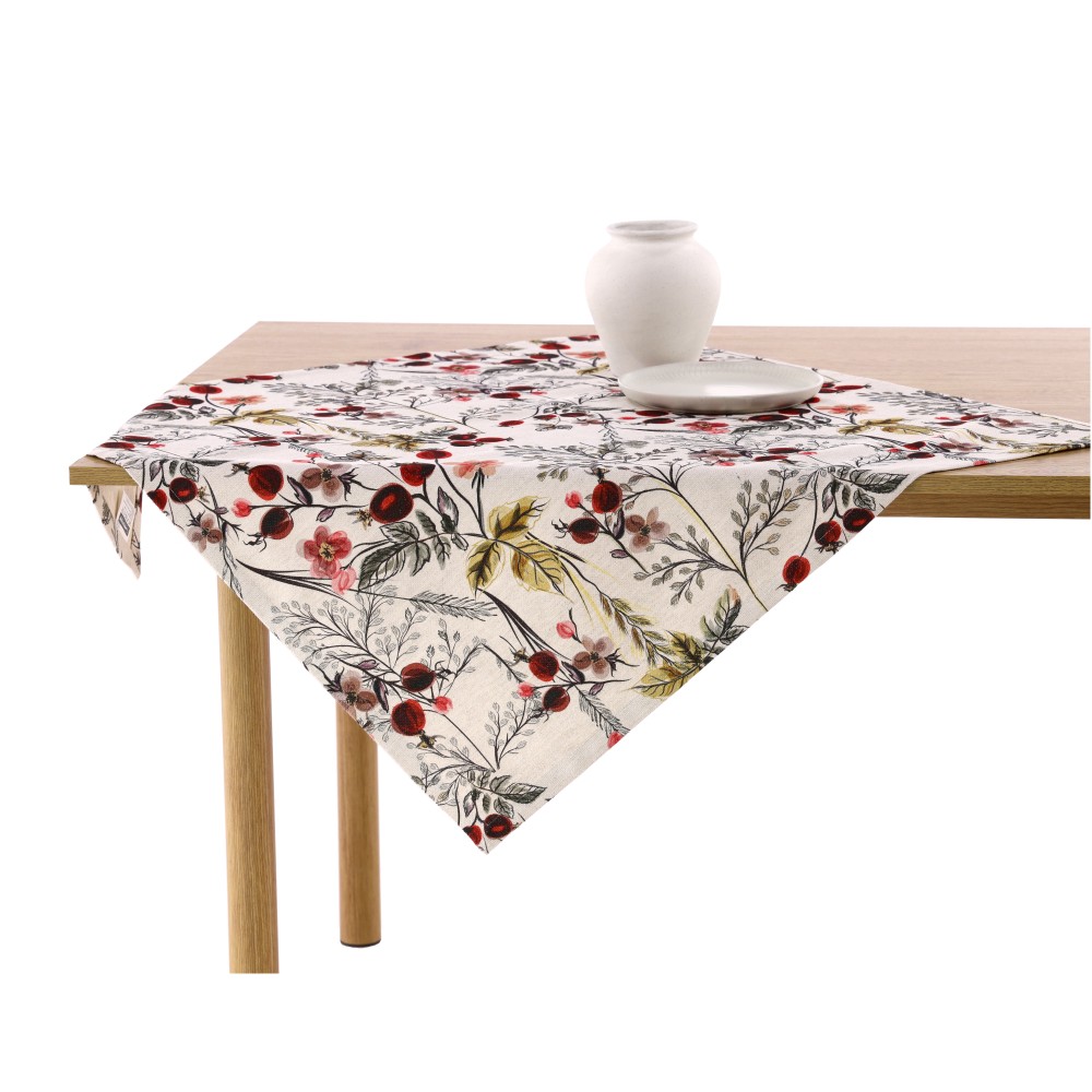 Mitteldecke "Meadow" - Koralle, Größe: 80 x 80 cm