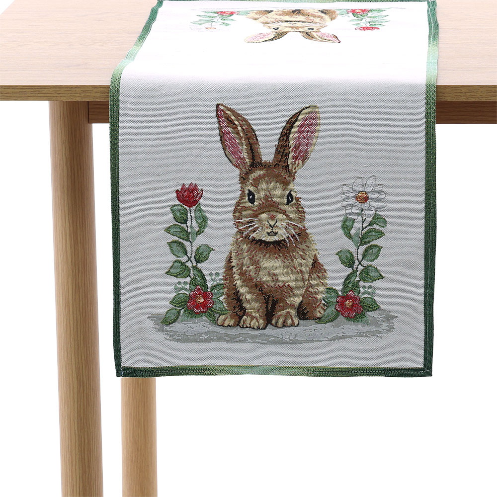 Tischläufer Gobelin "Hasi" - Hell Beige, Größe: 35 x 90 cm