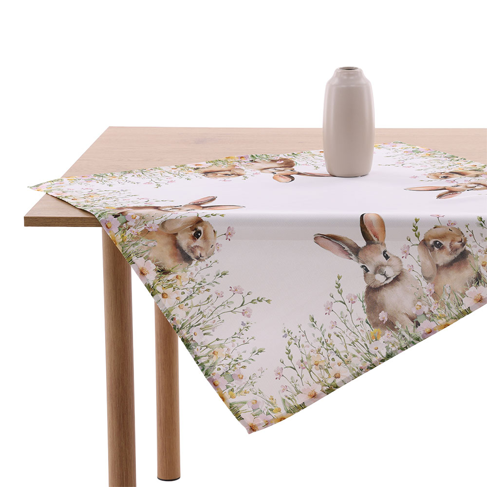 Mitteldecke "Sweet Bunny" - Hell Natur, Größe: 80 x 80 cm