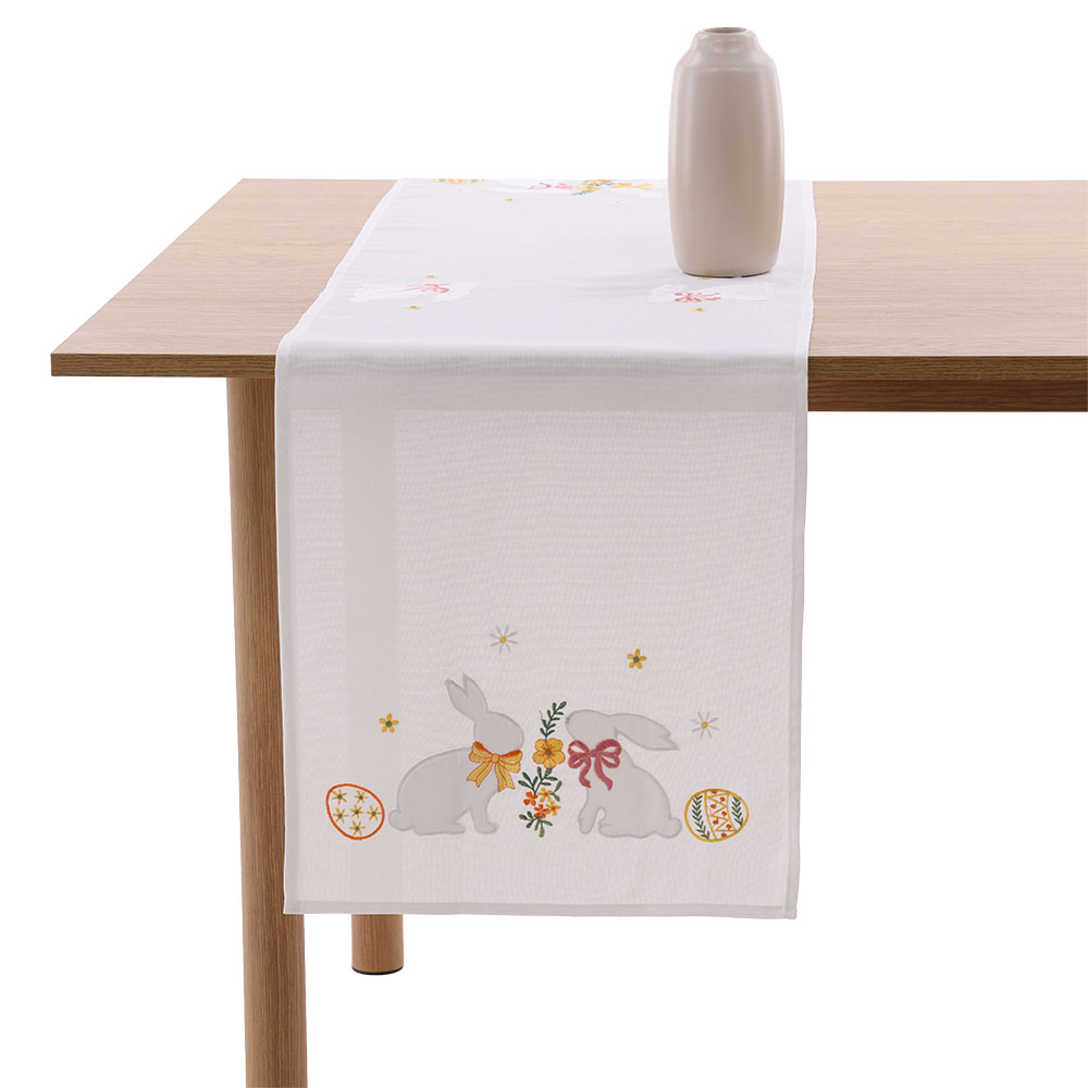 Tischläufer "Hasenpaar" - Mittel Gelb, Größe: 40 x 140 cm