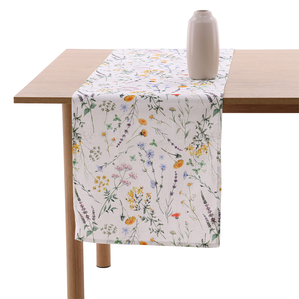 Tischläufer "Streublumen" - Blassgrün, Größe: 40 x 140 cm