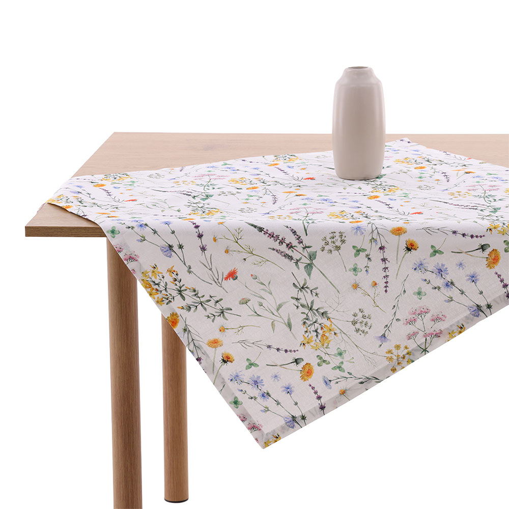 Mitteldecke "Streublumen" - Blassgrün, Größe: 80 x 80 cm