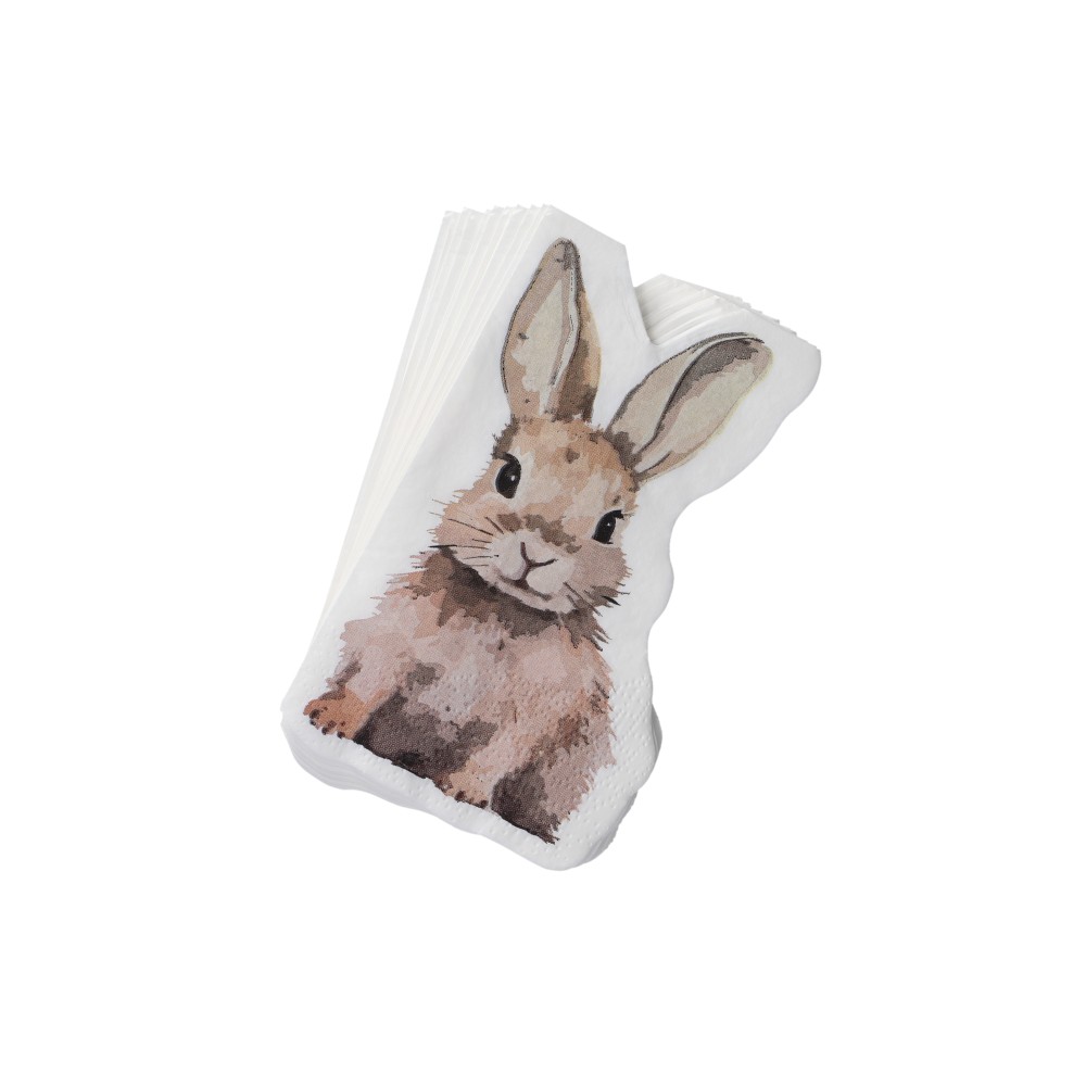 Papierserviette in Hasenform - Braun, Größe: 33 x 33 cm