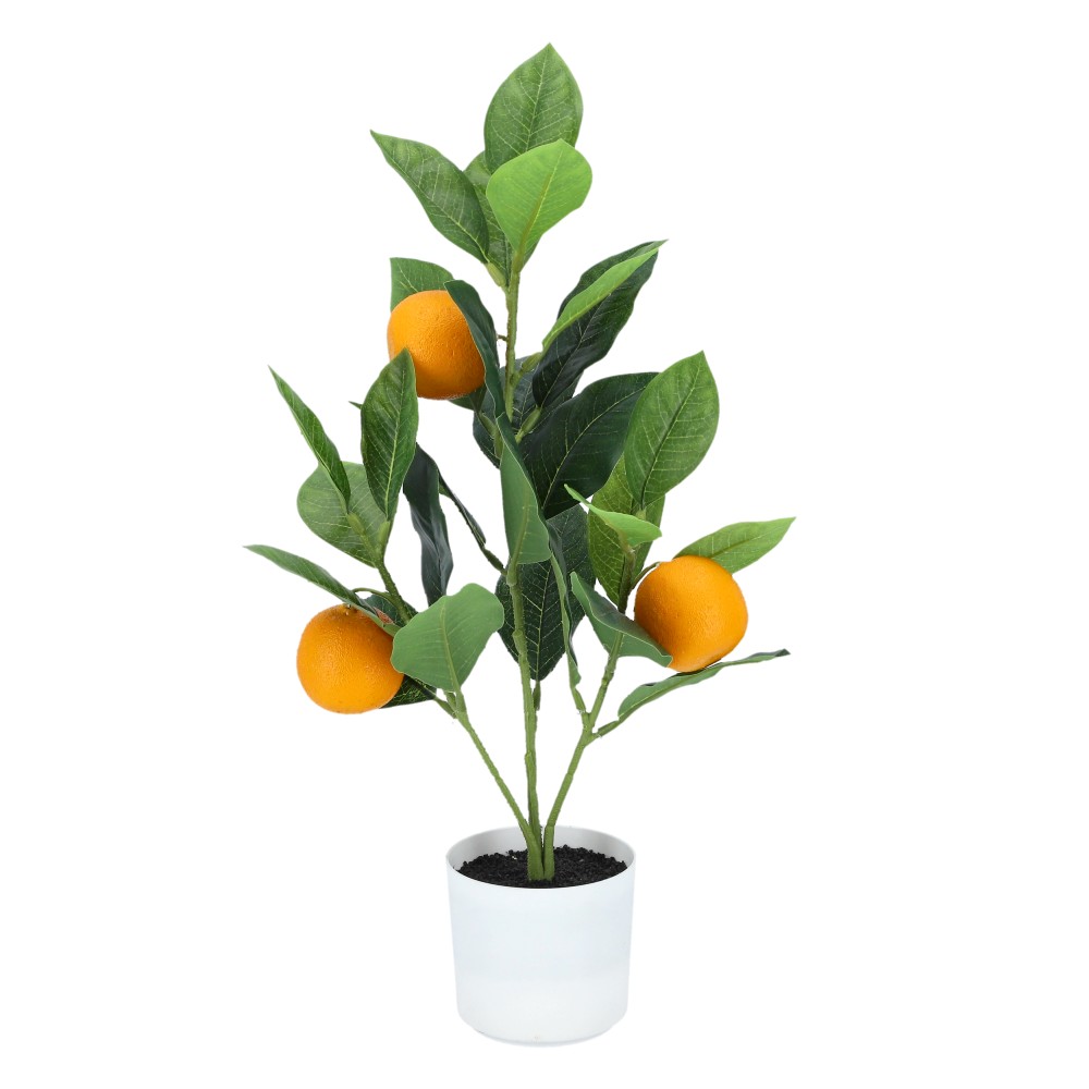 Orange im Topf, ca. 38 cm - Orange, Größe: 20 x 38 cm