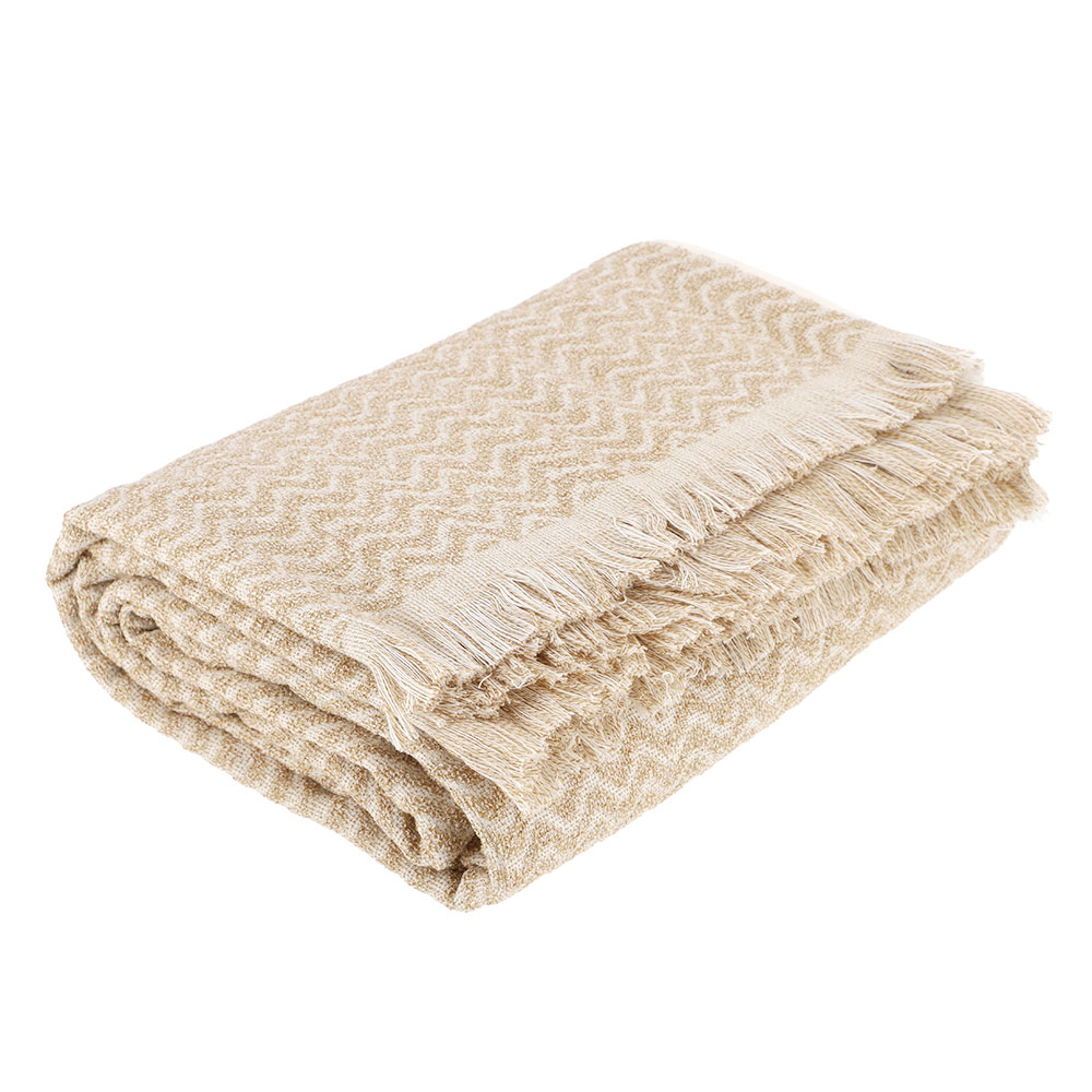 Frotteedecke "Waves" - Hell Natur, Größe: 140 x 200 cm