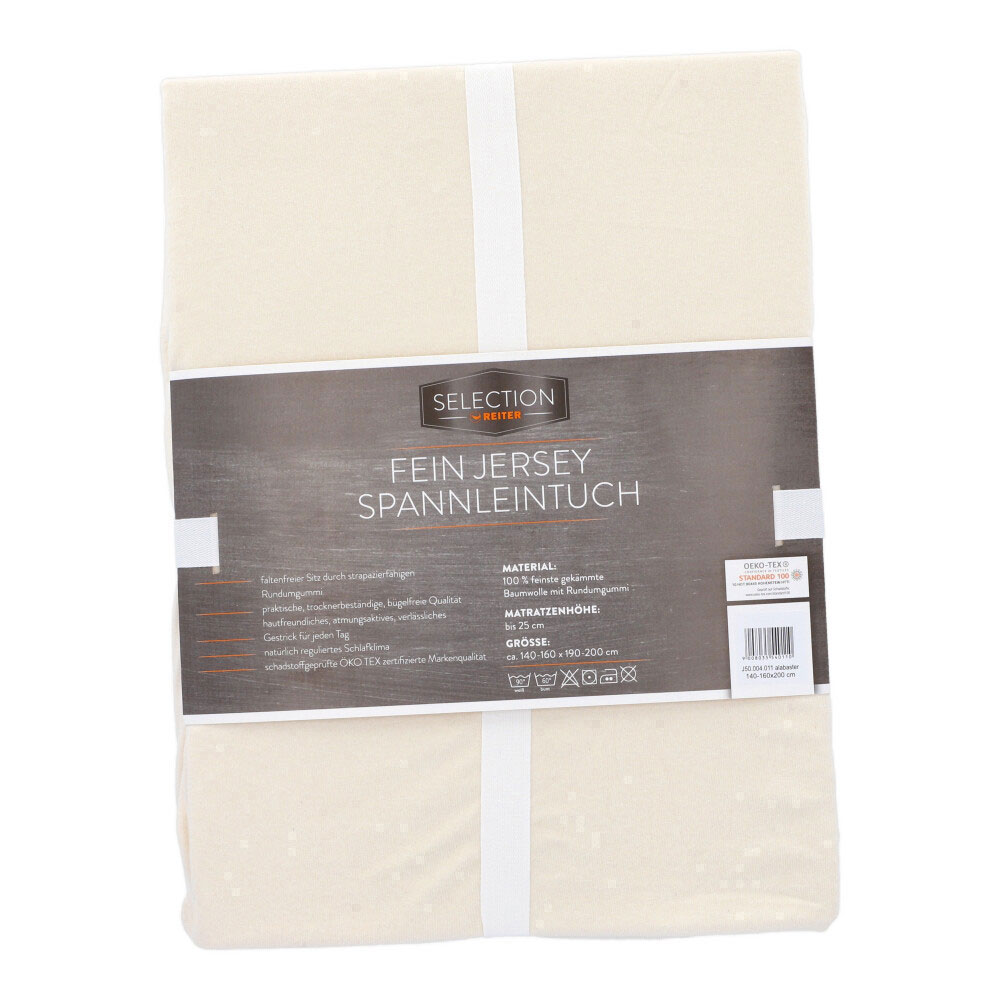 Jerseyleintuch - Eierschale, Größe: 140 x 200 cm