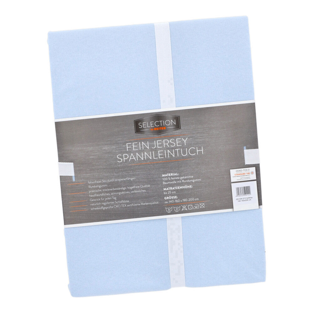 Jerseyleintuch - Hell Blau, Größe: 140 x 200 cm