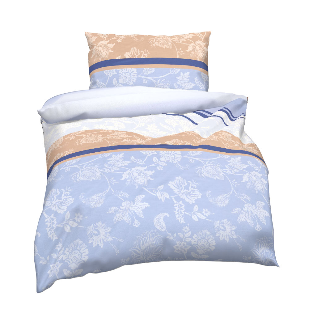 Satin Bettwäsche - Hell Beige, Größe: 140 x 200 cm