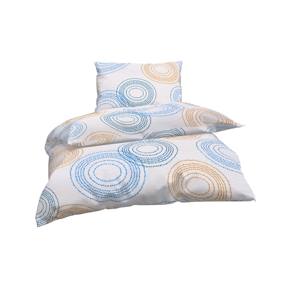 Seersucker Bettwäsche - Dottergelb, Größe: 140 x 200 cm